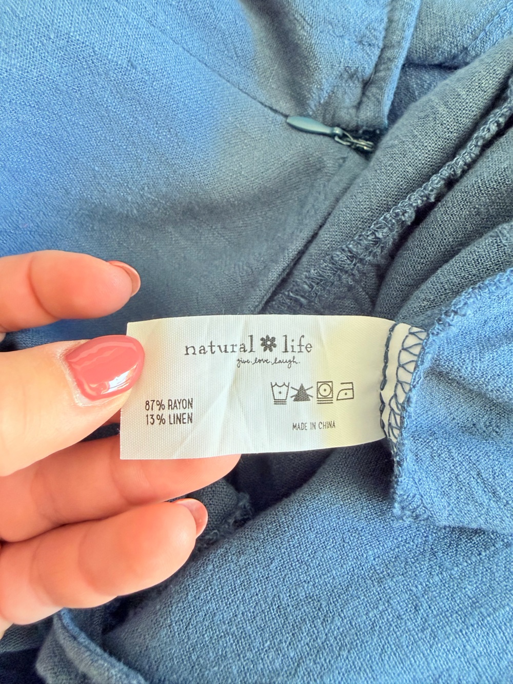 NATURAL LIFE Deep V Wide-Leg Jumpsuit in Denim Blue - Picture 13 of 16